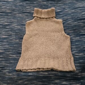 Topshop Beige Turtleneck Sweater Vest